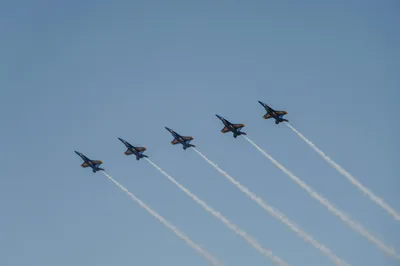 Blue Angels jets in formation at a Billings, Montana air show