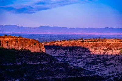 Aerial sunrise view of the volcanic rock formations and valleys in Upper Bidwell Park, Chico, California.