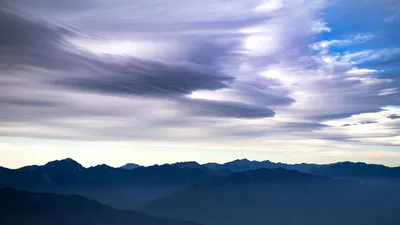 Dramatic sunrise over the mountains in Taiwan with stunning cloud formations.